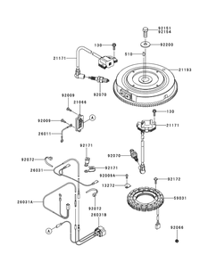 Kawasaki Fr730v-As05 Electric Equipment Diagram and Parts List for Z-FORCESZ60 (17AIDGHD-17AIDGHD010)(2014) Cub Cadet Lawn Tractor